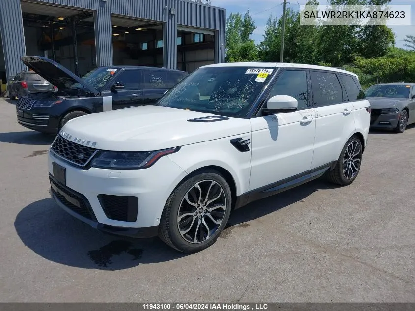 2019 Land Rover Range Rover Sport VIN: SALWR2RK1KA874623 Lot: 11943100