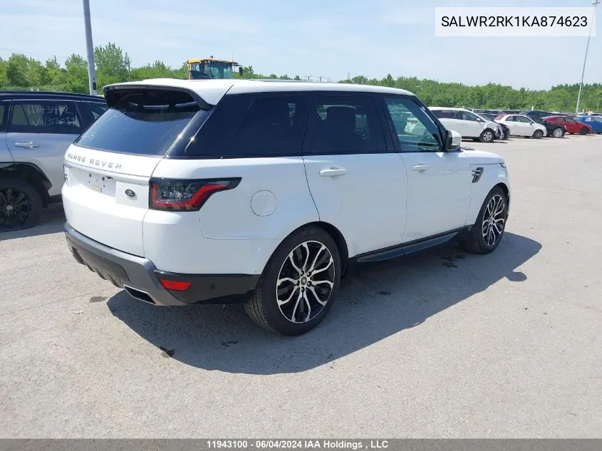 2019 Land Rover Range Rover Sport VIN: SALWR2RK1KA874623 Lot: 11943100