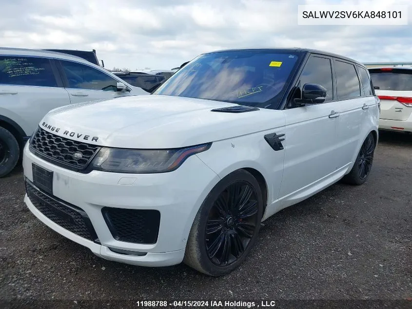 2019 Land Rover Range Rover Sport VIN: SALWV2SV6KA848101 Lot: 11988788