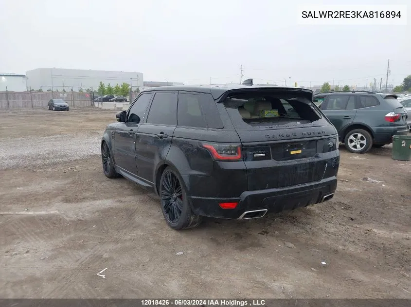 SALWR2RE3KA816894 2019 Land Rover Range Rover Sport