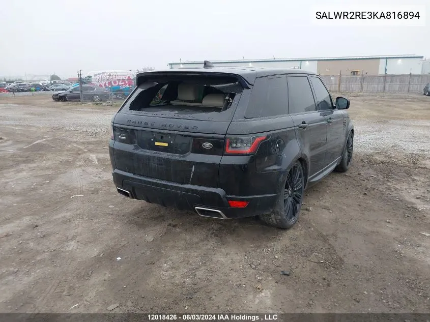 SALWR2RE3KA816894 2019 Land Rover Range Rover Sport