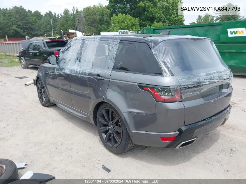 SALWV2SV1KA847793 2019 Land Rover Range Rover Sport