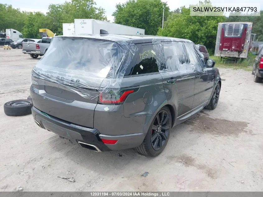 SALWV2SV1KA847793 2019 Land Rover Range Rover Sport