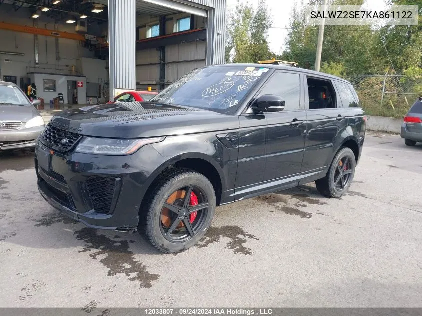 2019 Land Rover Range Rover Sport VIN: SALWZ2SE7KA861122 Lot: 12033807