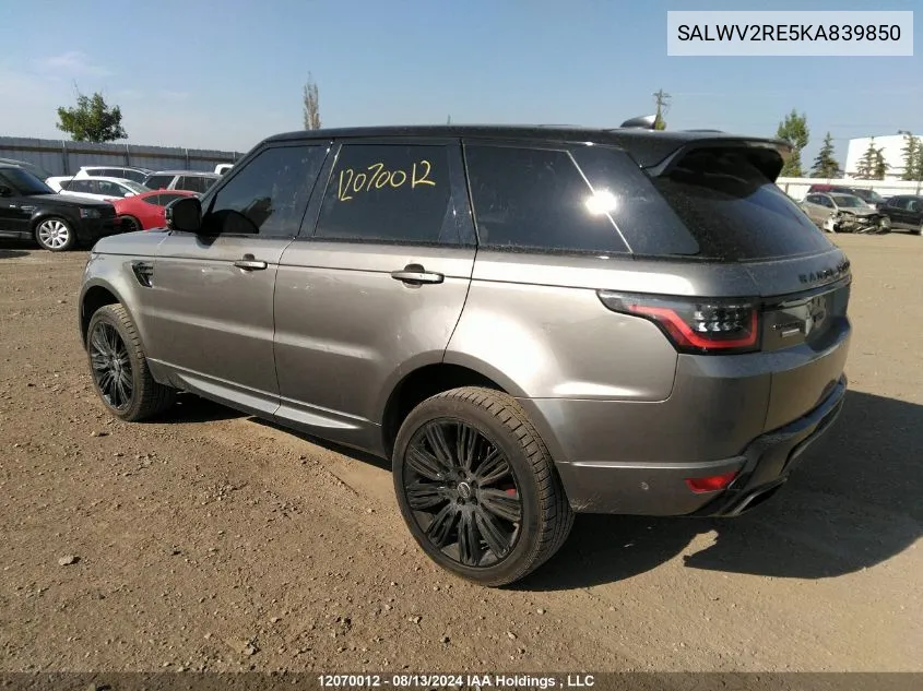 SALWV2RE5KA839850 2019 Land Rover Range Rover Sport