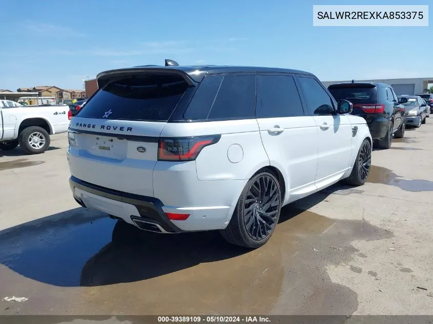 2019 Land Rover Range Rover Sport Supercharged Dynamic VIN: SALWR2REXKA853375 Lot: 39389109