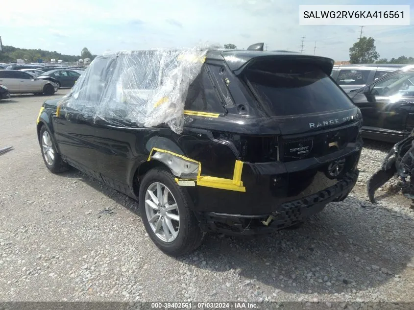 2019 Land Rover Range Rover Sport Se VIN: SALWG2RV6KA416561 Lot: 39402561