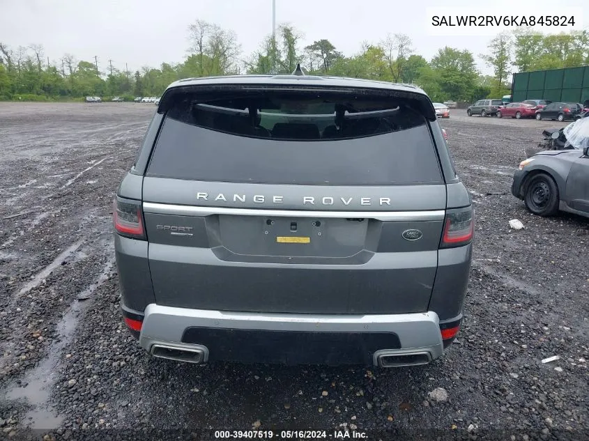 2019 Land Rover Range Rover Sport Hse VIN: SALWR2RV6KA845824 Lot: 39407519