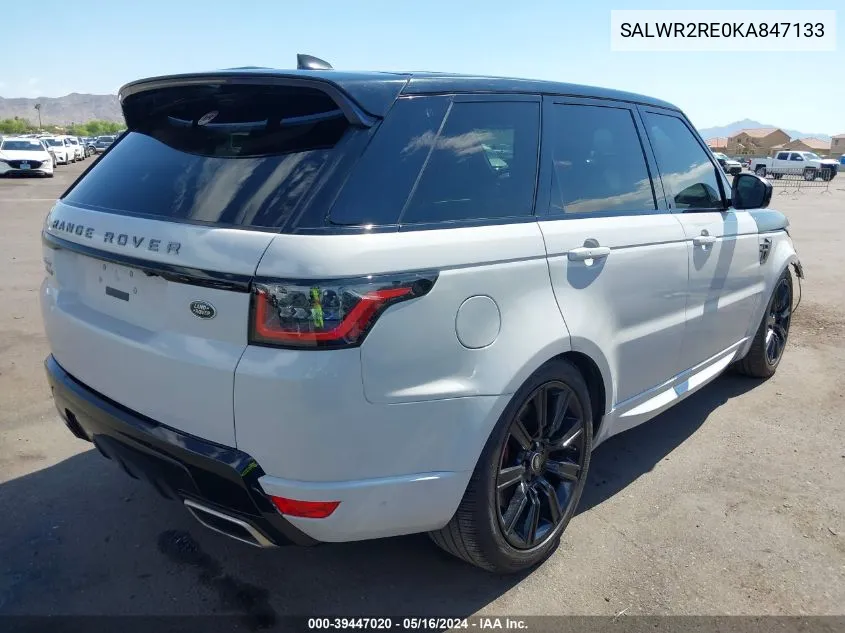 2019 Land Rover Range Rover Sport Supercharged Dynamic VIN: SALWR2RE0KA847133 Lot: 39447020