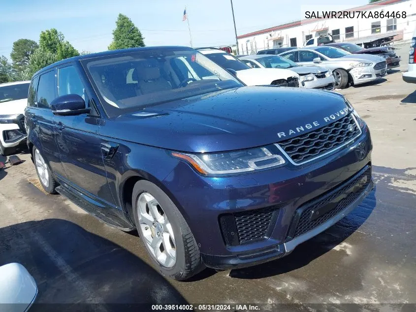 SALWR2RU7KA864468 2019 Land Rover Range Rover Sport Hse Mhev