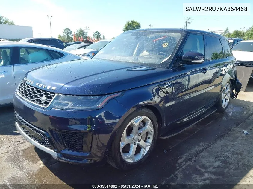 SALWR2RU7KA864468 2019 Land Rover Range Rover Sport Hse Mhev