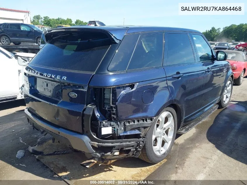 SALWR2RU7KA864468 2019 Land Rover Range Rover Sport Hse Mhev