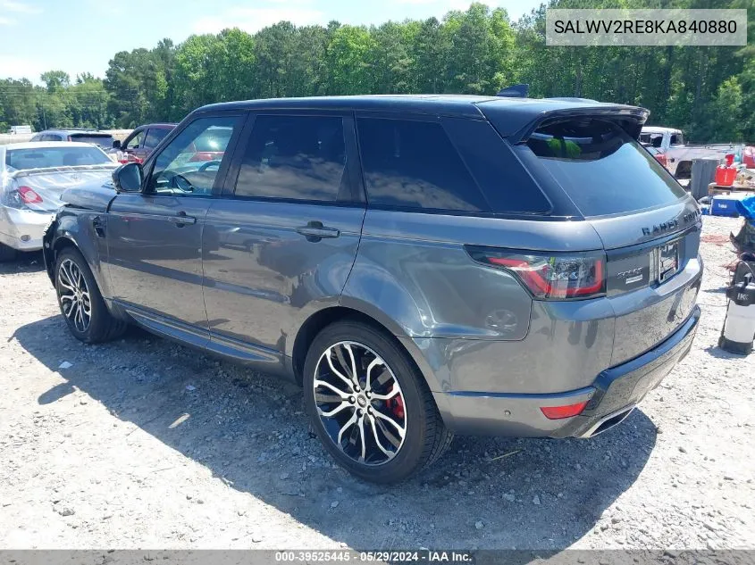 2019 Land Rover Range Rover Sport Autobiography VIN: SALWV2RE8KA840880 Lot: 39525445