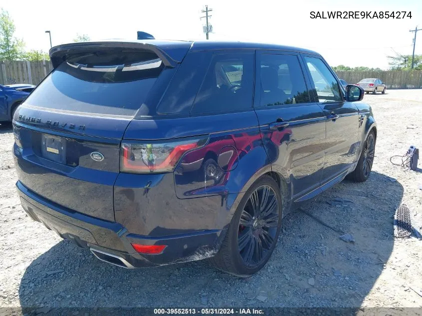 2019 Land Rover Range Rover Sport Supercharged Dynamic VIN: SALWR2RE9KA854274 Lot: 39552513