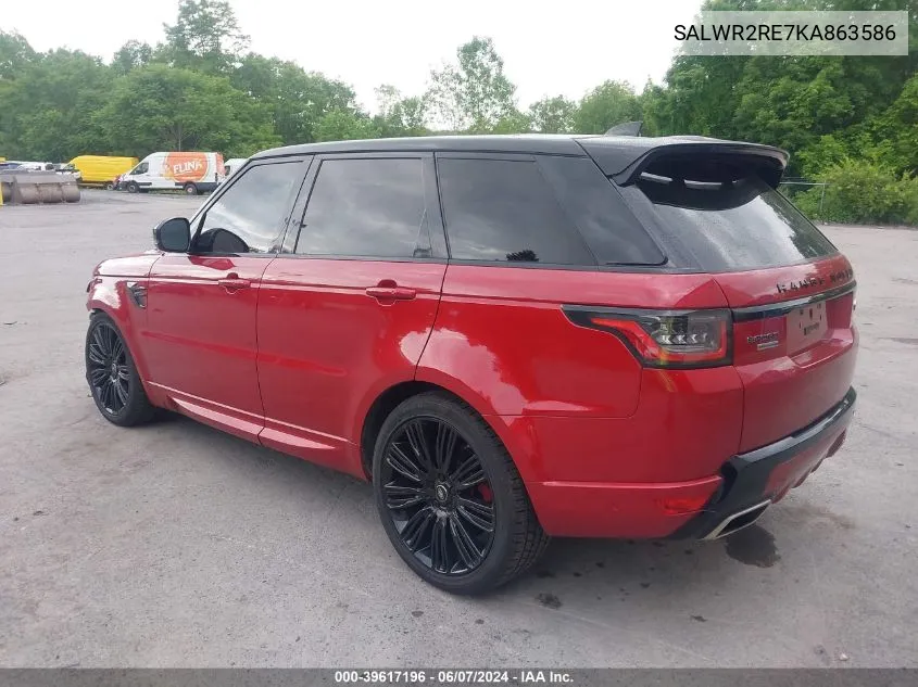 2019 Land Rover Range Rover Sport Supercharged Dynamic VIN: SALWR2RE7KA863586 Lot: 39617196