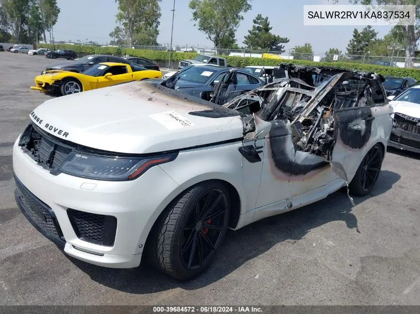 2019 Land Rover Range Rover Sport Hse VIN: SALWR2RV1KA837534 Lot: 39684572