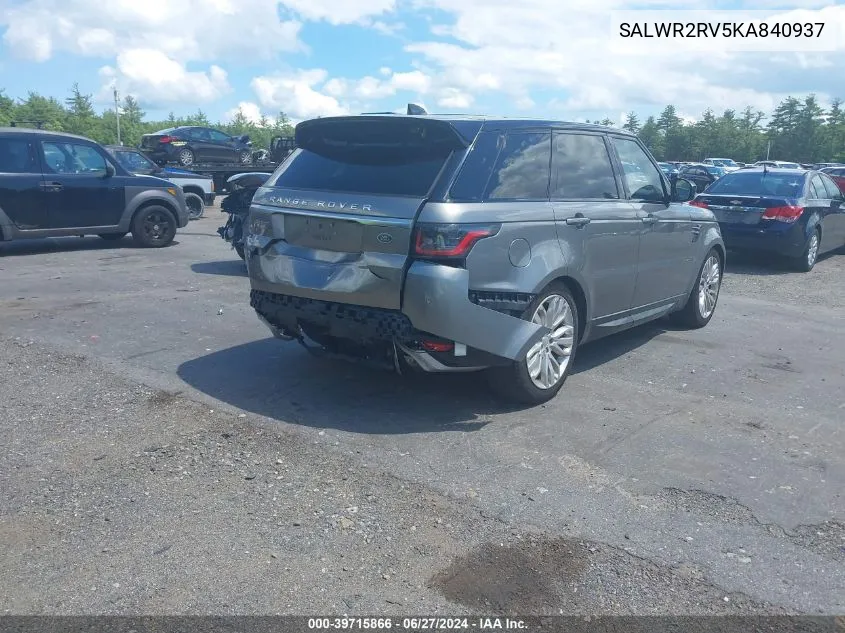 SALWR2RV5KA840937 2019 Land Rover Range Rover Sport Hse