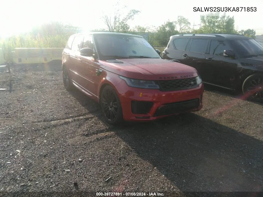 SALWS2SU3KA871853 2019 Land Rover Range Rover Sport Hst Mhev