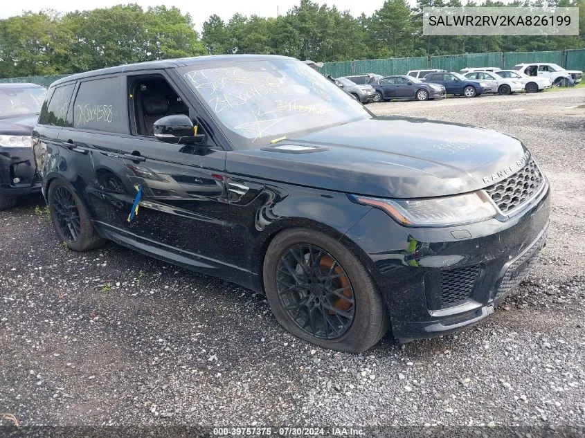 2019 Land Rover Range Rover Sport Hse VIN: SALWR2RV2KA826199 Lot: 39757375