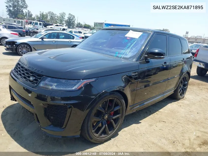 2019 Land Rover Range Rover Sport Svr VIN: SALWZ2SE2KA871895 Lot: 39812148