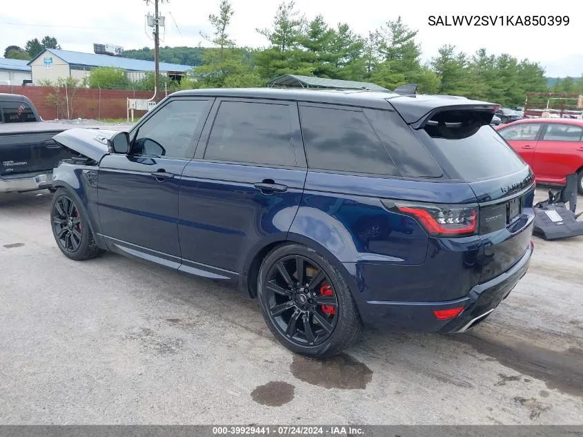 2019 Land Rover Range Rover Sport Hse Dynamic VIN: SALWV2SV1KA850399 Lot: 39929441