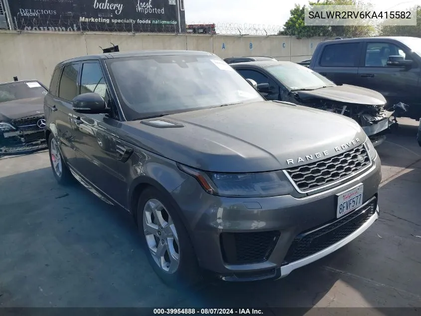 2019 Land Rover Range Rover Sport Hse VIN: SALWR2RV6KA415582 Lot: 39954888