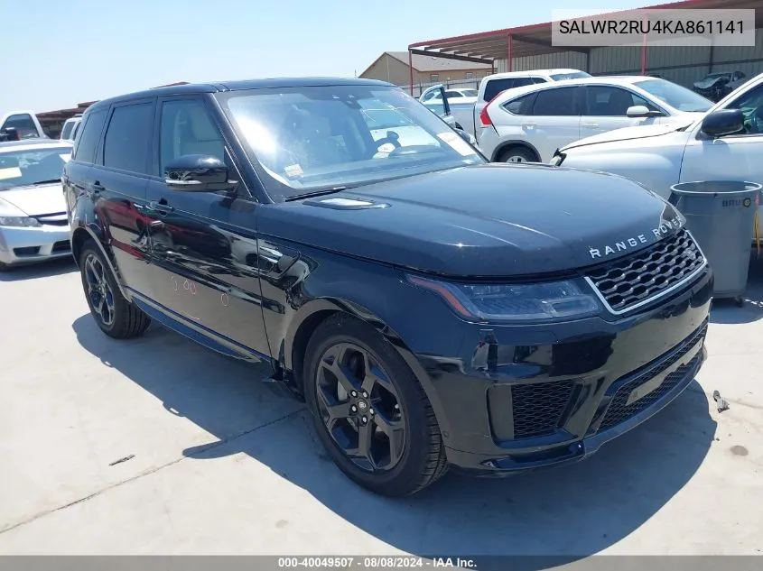 2019 Land Rover Range Rover Sport Hse VIN: SALWR2RU4KA861141 Lot: 40049507