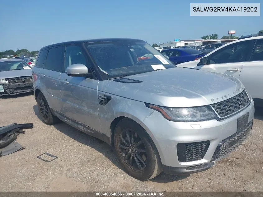 SALWG2RV4KA419202 2019 Land Rover Range Rover Sport Se