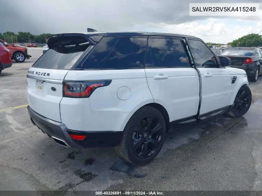 SALWR2RV5KA415248 2019 Land Rover Range Rover Sport Hse