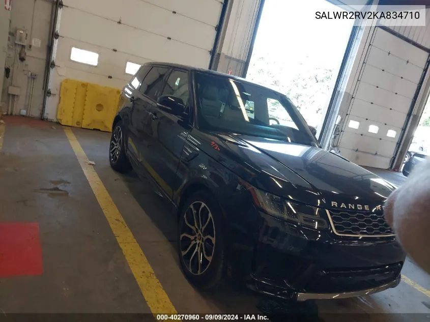 2019 Land Rover Range Rover Sport Hse VIN: SALWR2RV2KA834710 Lot: 40270960