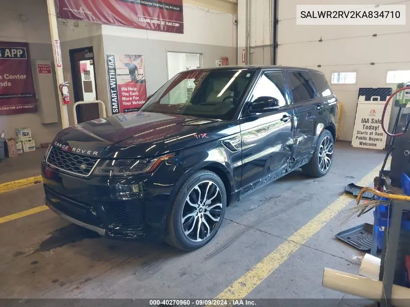 2019 Land Rover Range Rover Sport Hse VIN: SALWR2RV2KA834710 Lot: 40270960