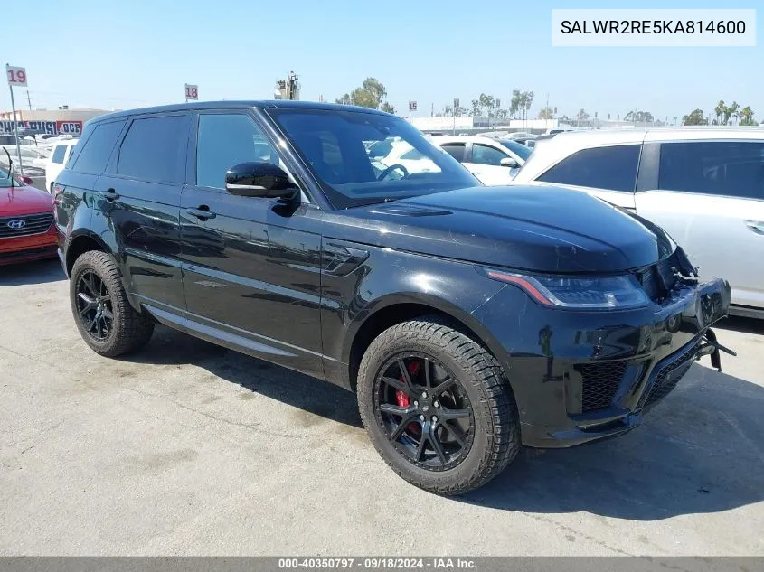 2019 Land Rover Range Rover Sport Supercharged Dynamic VIN: SALWR2RE5KA814600 Lot: 40350797