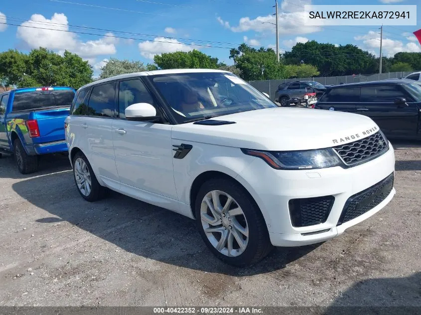 2019 Land Rover Range Rover Sport Supercharged Dynamic VIN: SALWR2RE2KA872941 Lot: 40422352