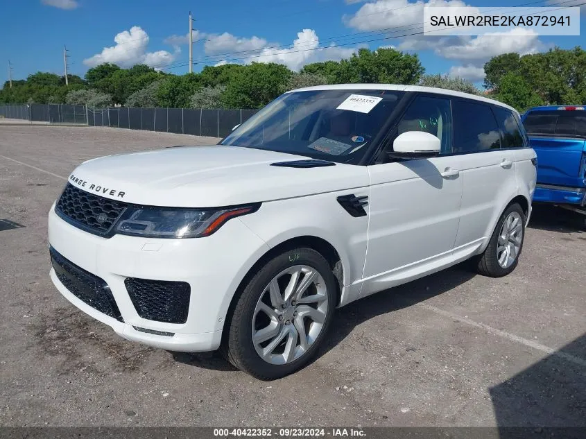 2019 Land Rover Range Rover Sport Supercharged Dynamic VIN: SALWR2RE2KA872941 Lot: 40422352