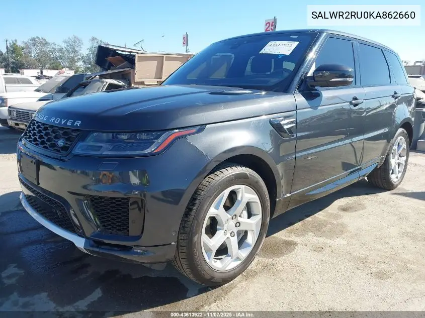 SALWR2RU0KA862660 2019 Land Rover Range Rover Sport Hse Mhev