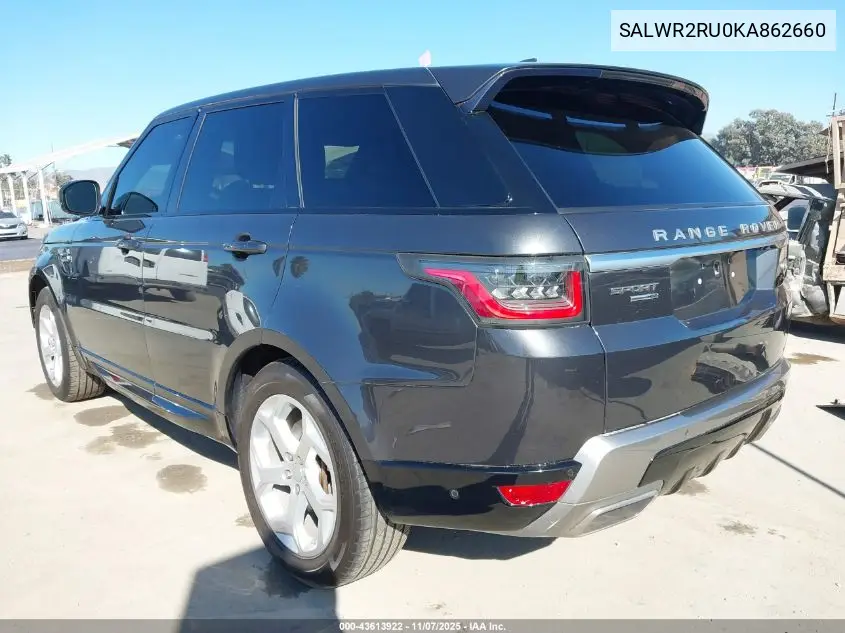 SALWR2RU0KA862660 2019 Land Rover Range Rover Sport Hse Mhev