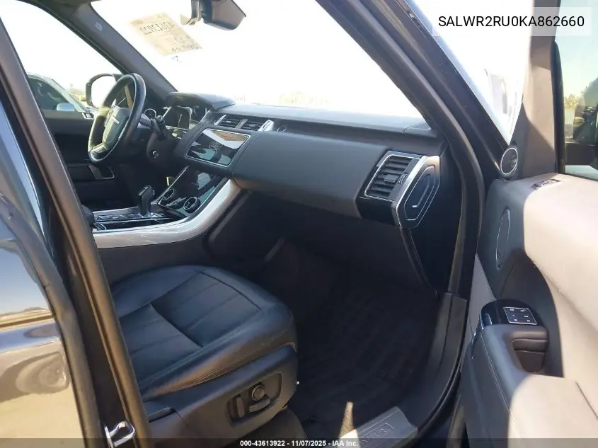 SALWR2RU0KA862660 2019 Land Rover Range Rover Sport Hse Mhev
