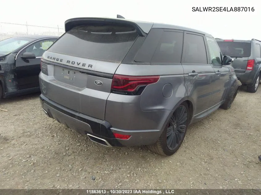 2020 Land Rover Range Rover Sport Hse Dynamic VIN: SALWR2SE4LA887016 Lot: 11863613