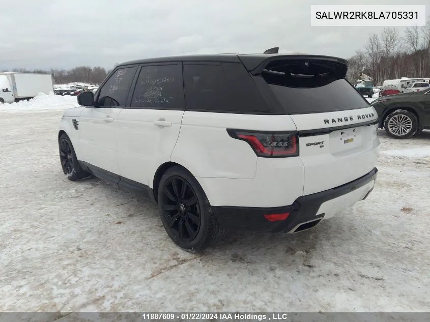 SALWR2RK8LA705331 2020 Land Rover Range Rover Sport Hse