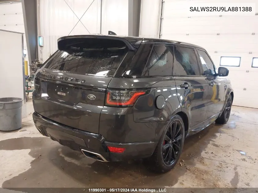 2020 Land Rover Range Rover Sport VIN: SALWS2RU9LA881388 Lot: 11990301