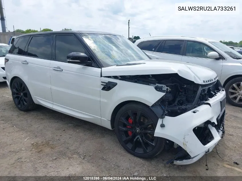 2020 Land Rover Range Rover Sport VIN: SALWS2RU2LA733261 Lot: 12018395