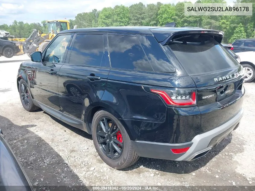 2020 Land Rover Range Rover Sport Se Mhev VIN: SALWG2SU2LA896178 Lot: 39418342