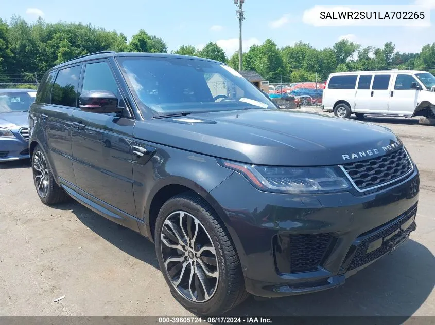 2020 Land Rover Range Rover Sport Hse Mhev VIN: SALWR2SU1LA702265 Lot: 39605724