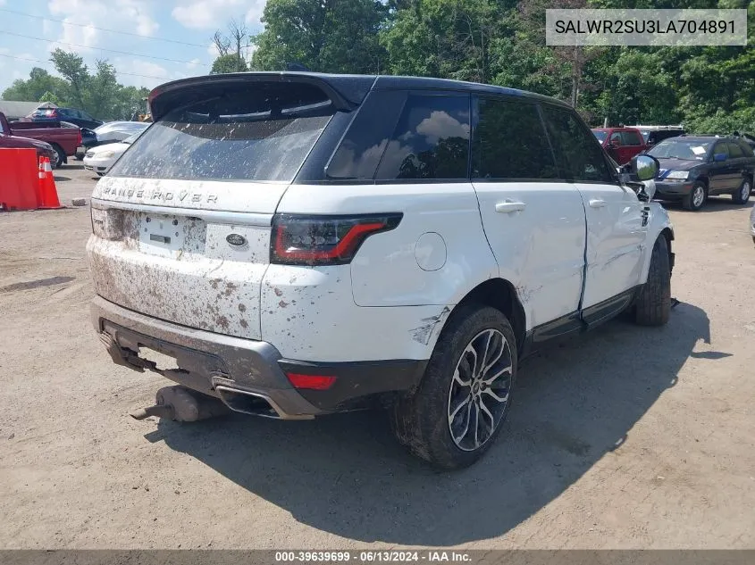 2020 Land Rover Range Rover Sport Hse Mhev VIN: SALWR2SU3LA704891 Lot: 39639699