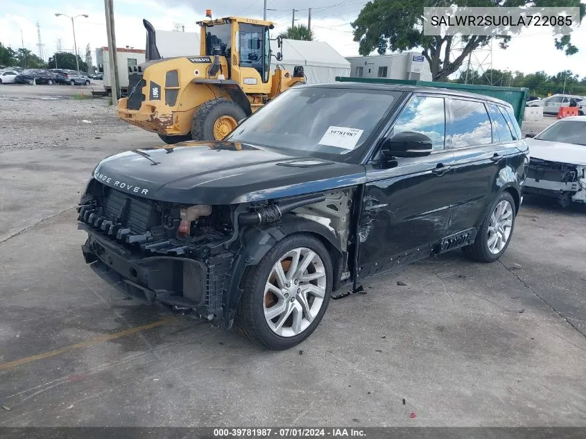 2020 Land Rover Range Rover Sport Hse Mhev VIN: SALWR2SU0LA722085 Lot: 39781987