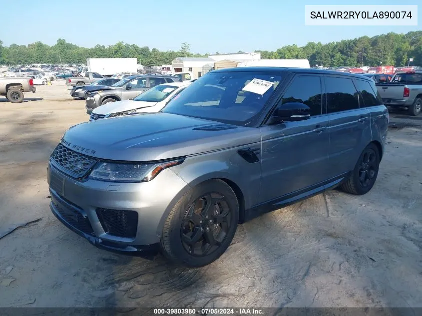 2020 Land Rover Range Rover Sport Hse VIN: SALWR2RY0LA890074 Lot: 39803980