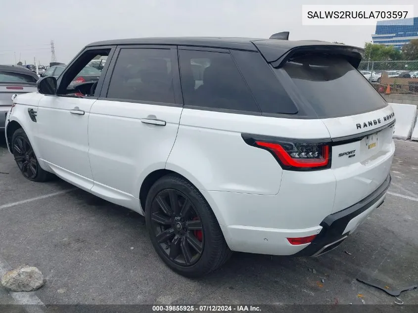 2020 Land Rover Range Rover Sport Hst Mhev VIN: SALWS2RU6LA703597 Lot: 39855925