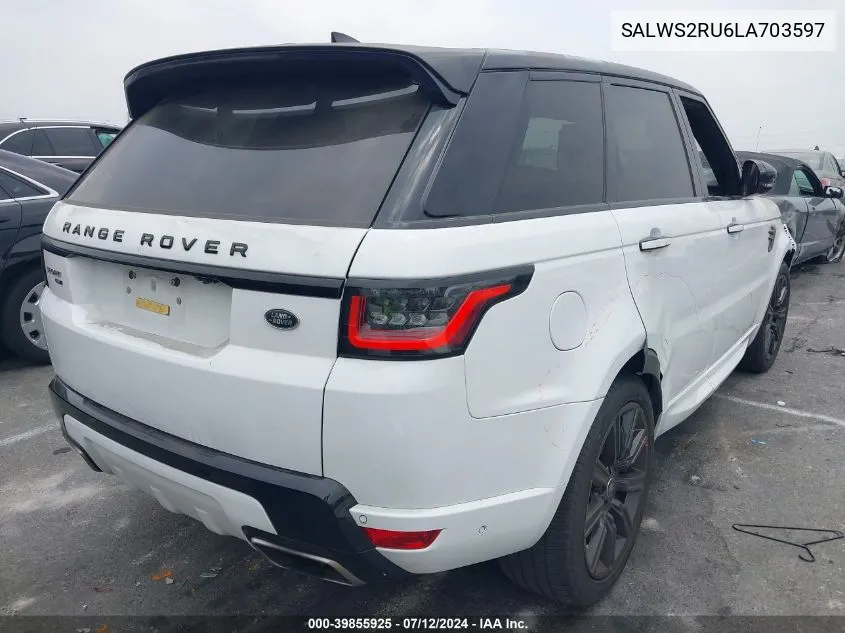 2020 Land Rover Range Rover Sport Hst Mhev VIN: SALWS2RU6LA703597 Lot: 39855925