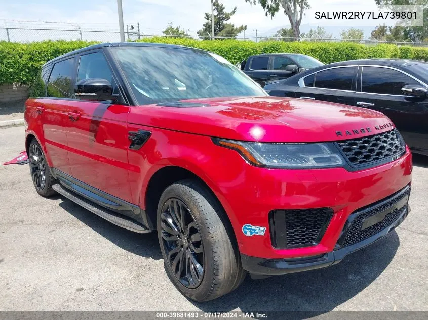 2020 Land Rover Range Rover Sport Hse VIN: SALWR2RY7LA739801 Lot: 39881493