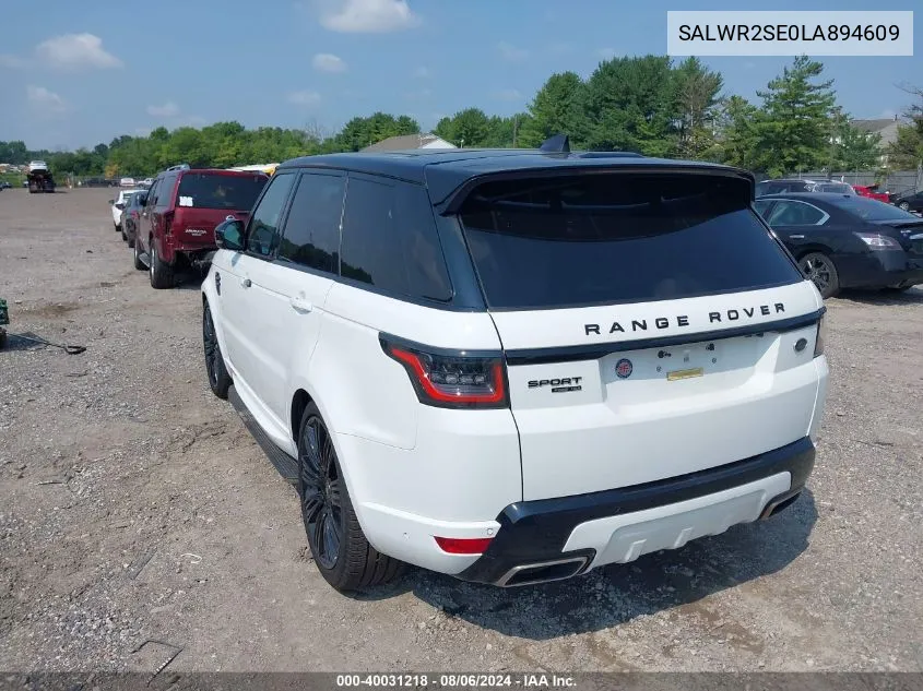 SALWR2SE0LA894609 2020 Land Rover Range Rover Sport P525 Hse